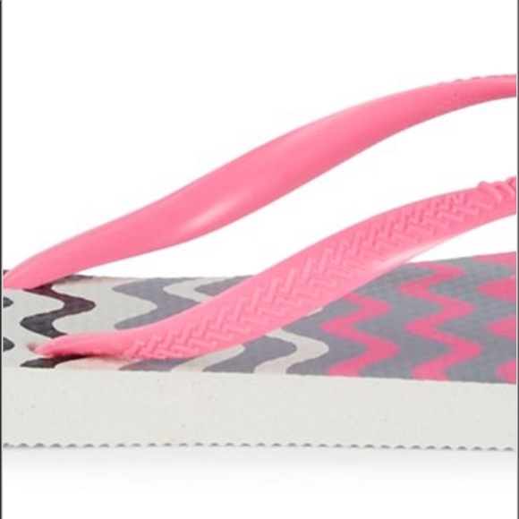 NWT Fits 8.5 - 10 Havaianas Slim Harmony WAVE Flip-Flop White Sole Pink Strap - Picture 10 of 13